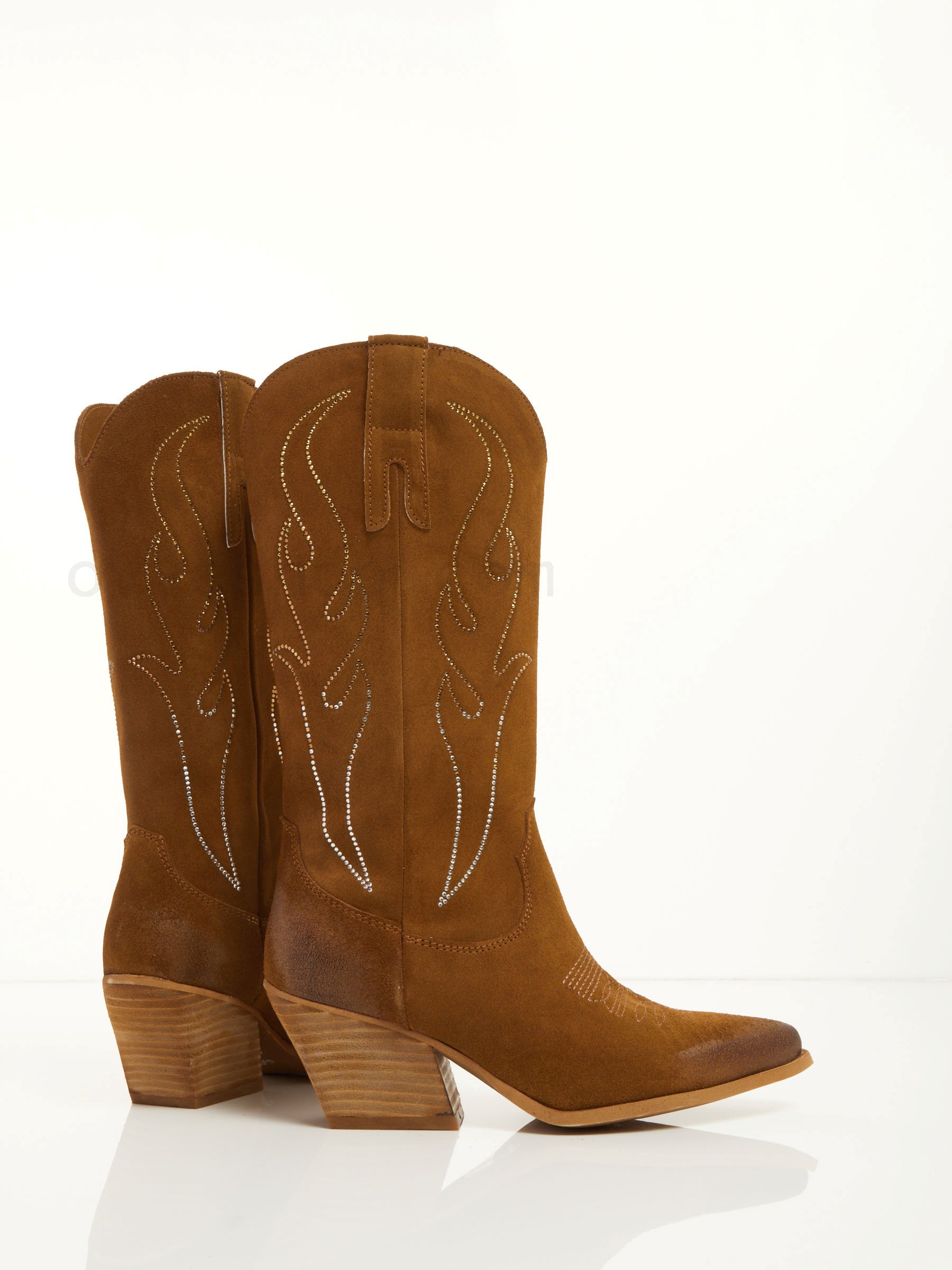 ovy&#233; outlet Suede Cowboy Boots With Rhinestones F0817885-0528 Shop On Line